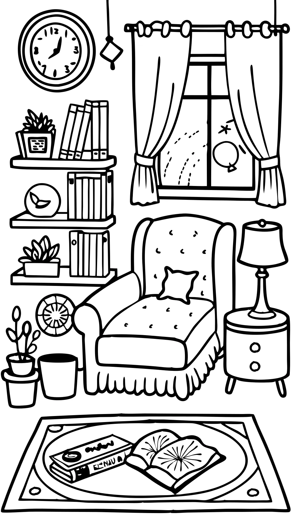 coloriage de chambre à coucher